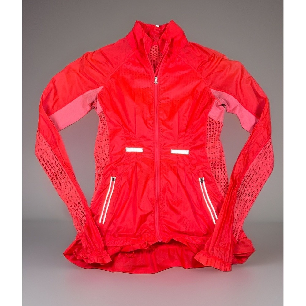 Lululemon Run: Wild Jacket Flash Pink Women's Size 2 Lightweight Running *EUC
